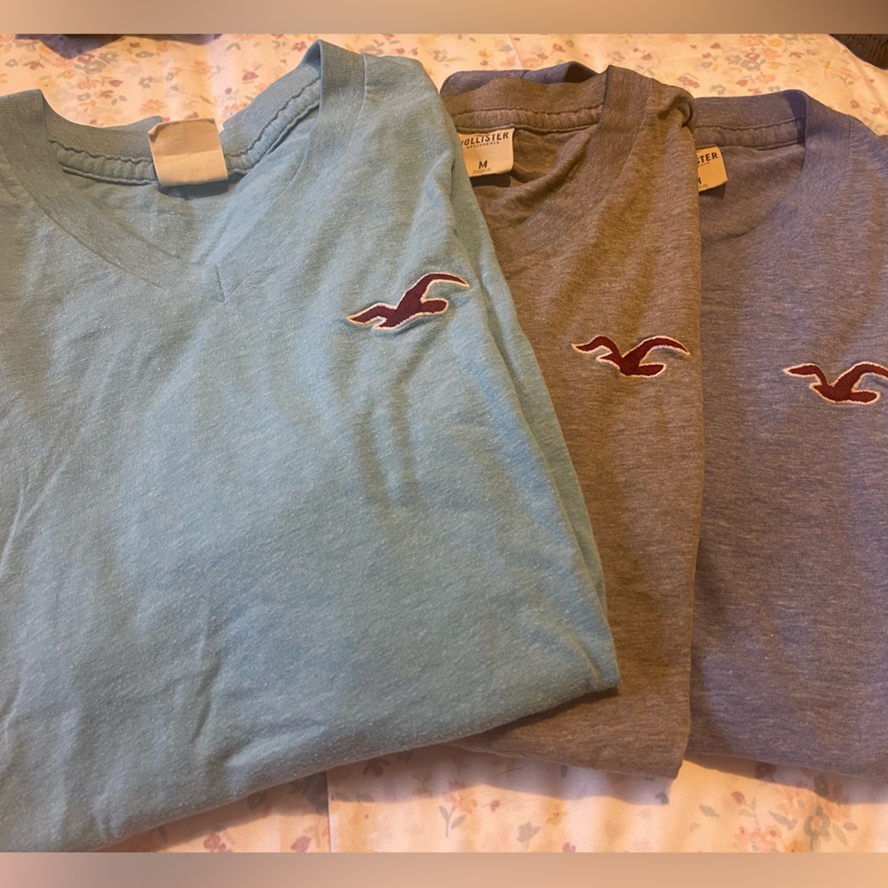 Lot of hollister size medium men’s v neck t shirts